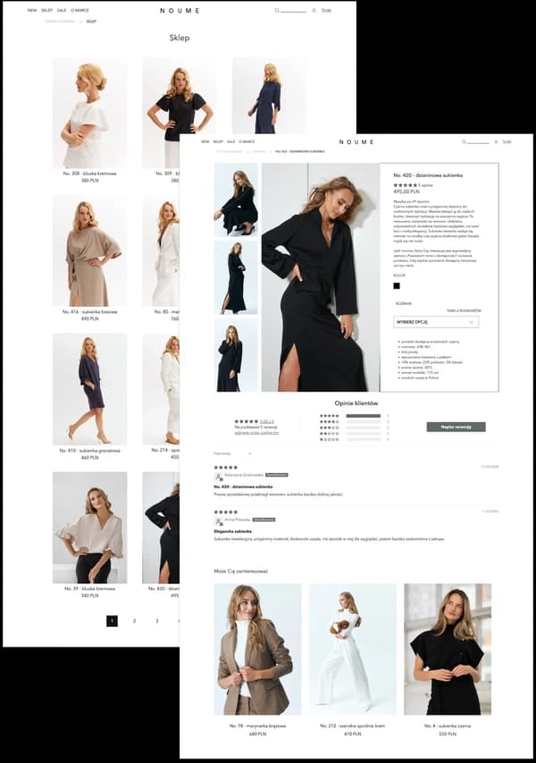 Noume.pl lista produktów i produkt