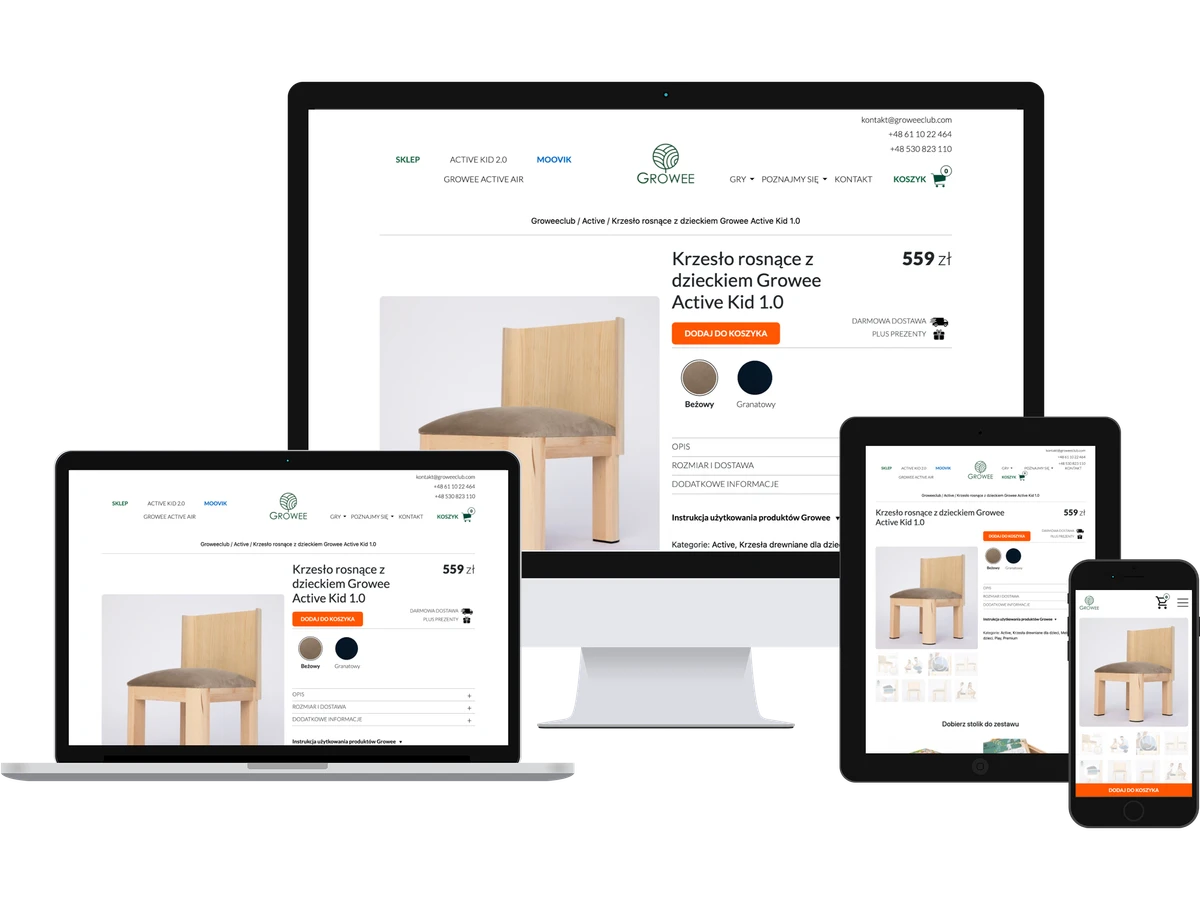 Growee produkt responsywność Growee produkt responsywność