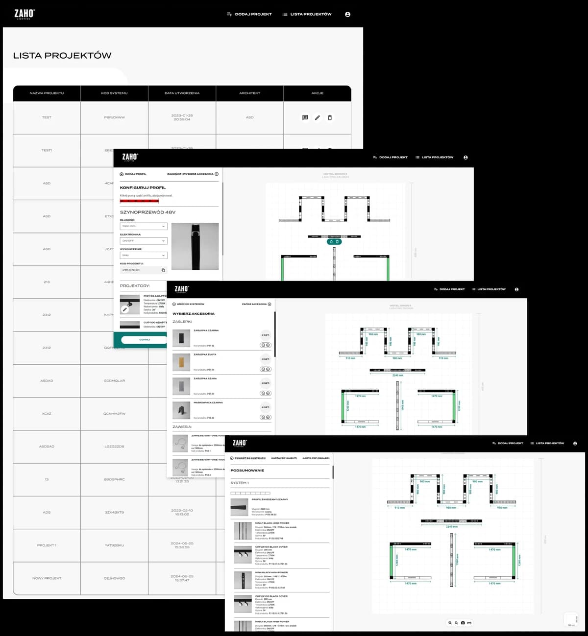 Konfigurator ZAHO konfigurator 2D systemów oświetleniowych Konfigurator ZAHO konfigurator 2D systemów oświetleniowych