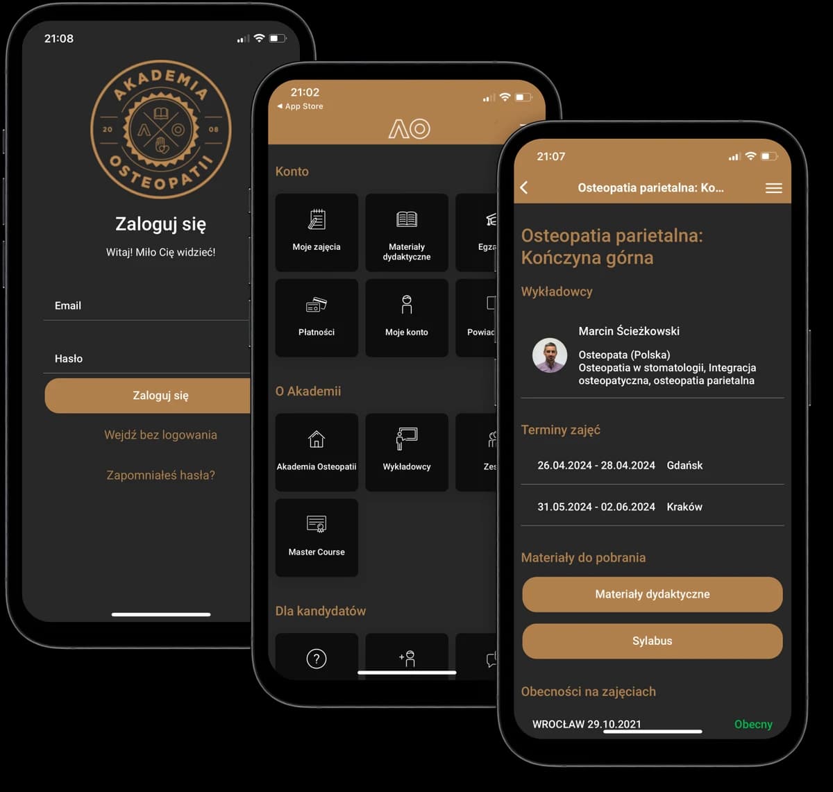 Academy of Osteopathy Akademia Osteopatii - aplikacja Academy of Osteopathy Akademia Osteopatii - aplikacja