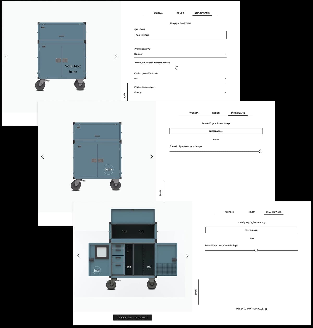 Konfigurator TACKROOM skrzynia z napisem Konfigurator TACKROOM skrzynia z napisem