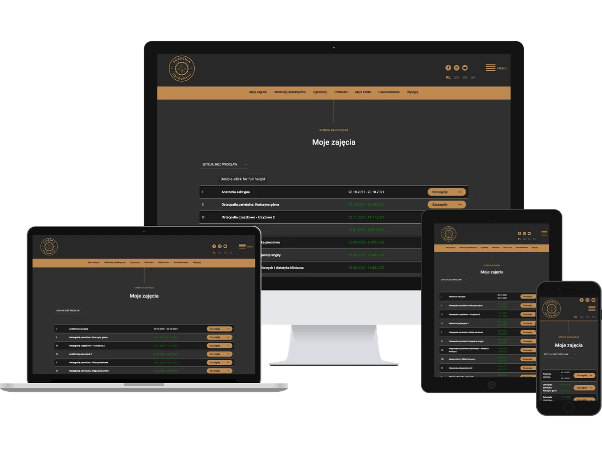 Academy of Osteopathy Akademia Osteopatii - responsywne konto słuchacza Academy of Osteopathy Akademia Osteopatii - responsywne konto słuchacza